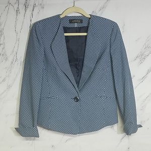 Kasper Navy Print Blazer NWOT